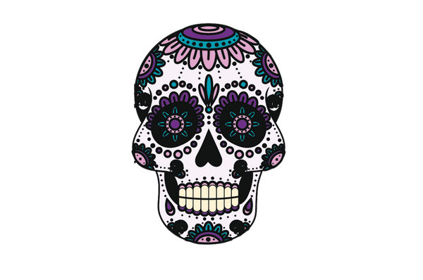 Totenkopf mit Blumen
